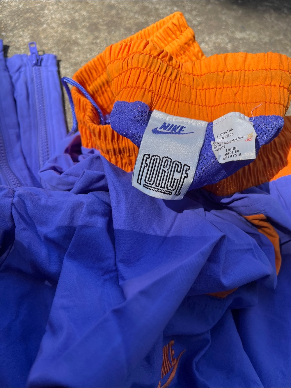 VINTAGE NIKE Purple and Orange 'Force' Windbreaker Set knit arms - Picture 3 of 5
